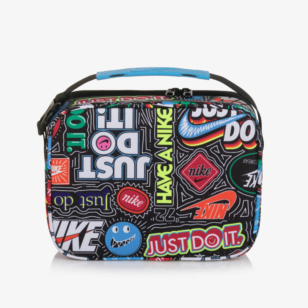 Nike-Blue Lunch Bag with Multi Coloured Doodle Print (26cm) | Childrensalon Outlet