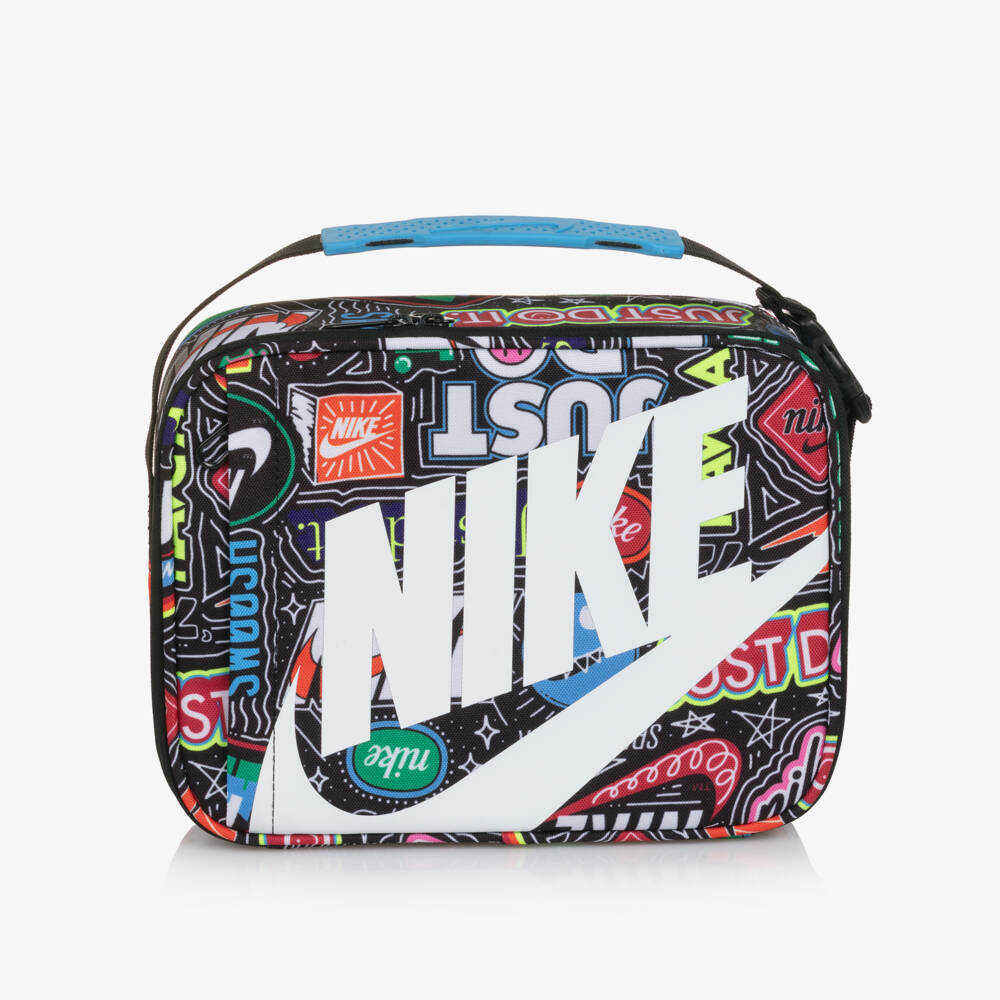 Nike-Blue Lunch Bag with Multi Coloured Doodle Print (26cm) | Childrensalon Outlet