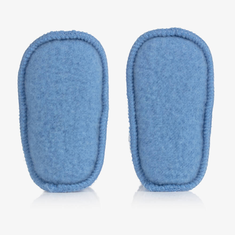 Joha-Blue Merino Wool Baby Booties | Childrensalon Outlet