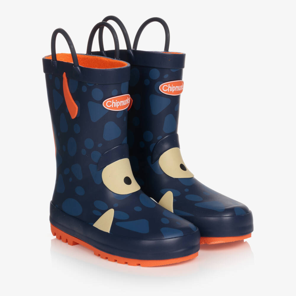 Chipmunks-Blue Monster Glow In The Dark Rain Boots | Childrensalon Outlet