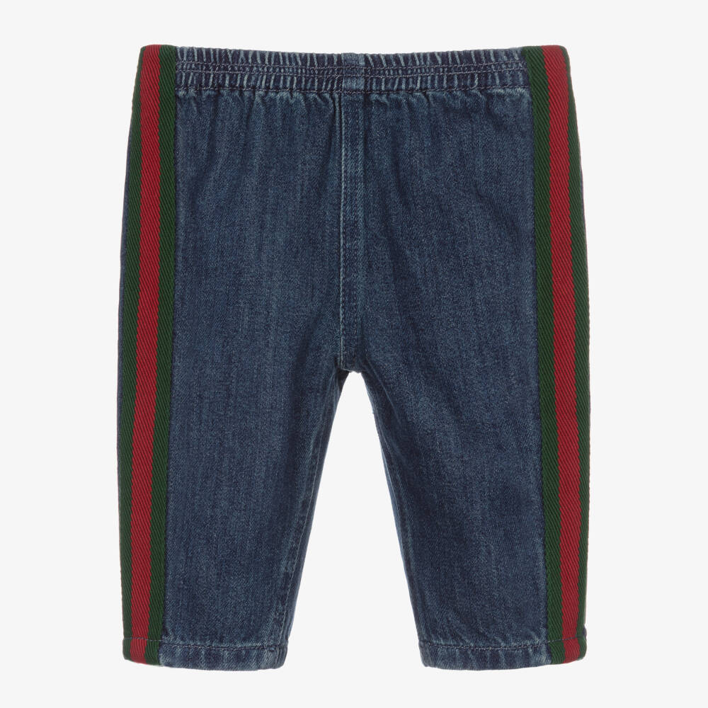 Gucci-Blue Organic Denim Baby Trousers | Childrensalon Outlet
