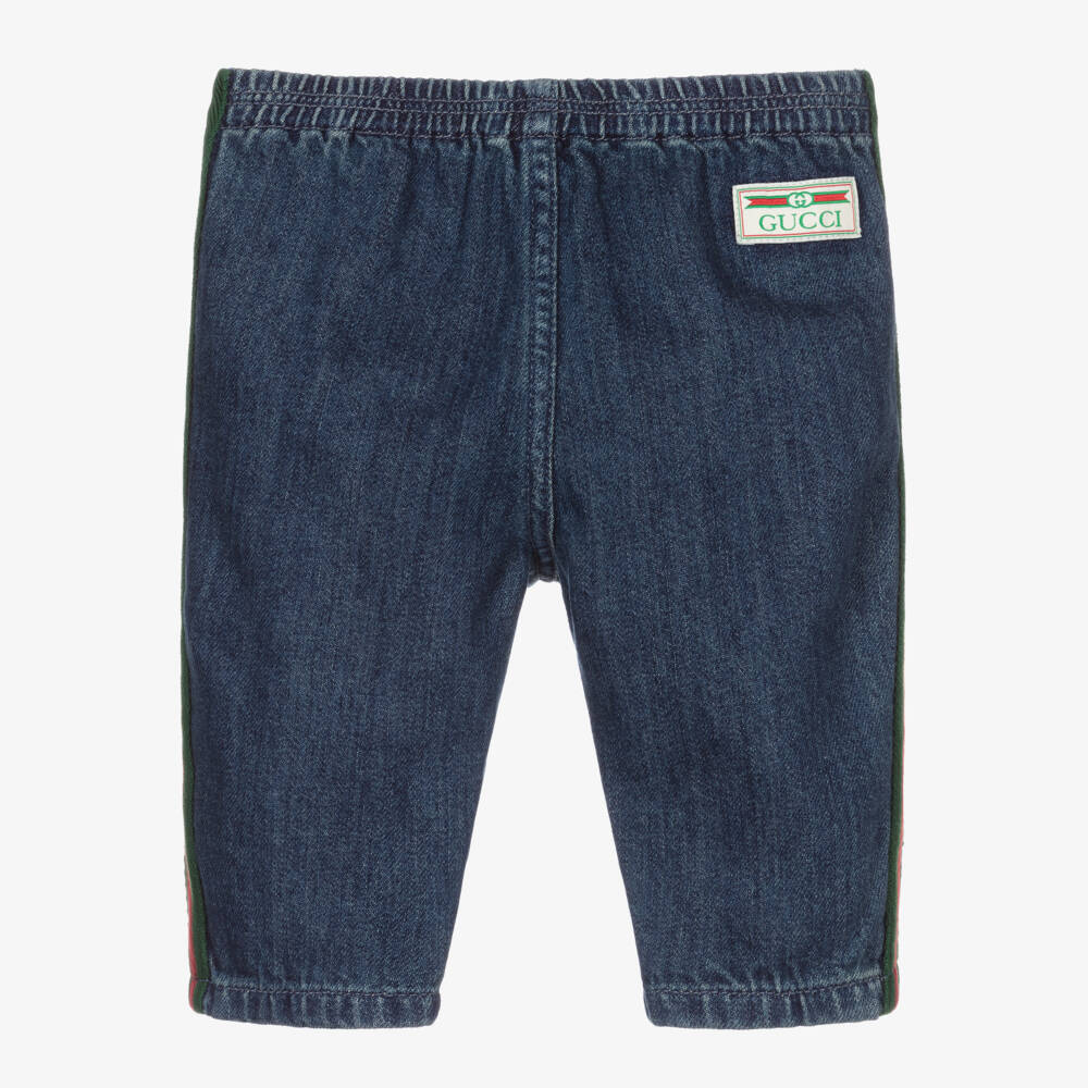 Gucci-Blue Organic Denim Baby Trousers | Childrensalon Outlet