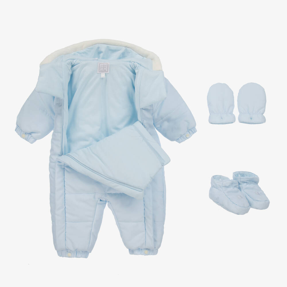 Emile et Rose-Blue Padded Snowsuit | Childrensalon Outlet