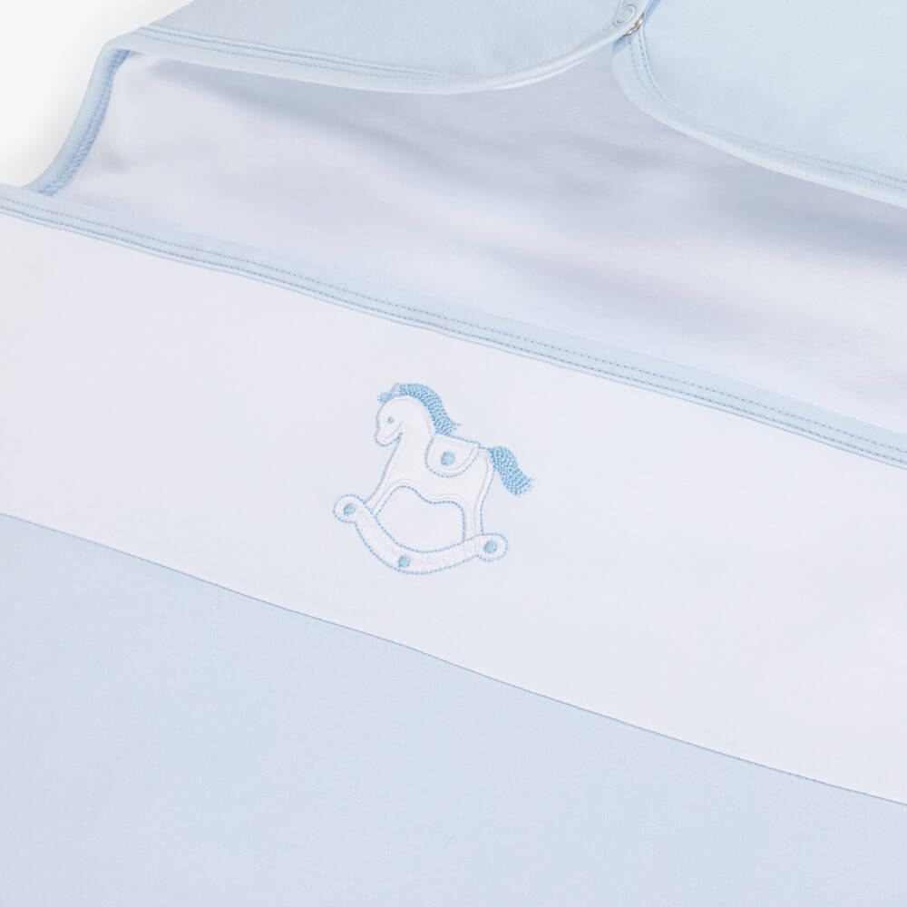 Kissy Kissy-Blue Pima Cotton Riding Rockers Baby Nest | Childrensalon Outlet