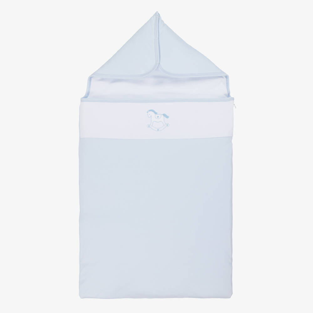 Kissy Kissy-Blue Pima Cotton Riding Rockers Baby Nest | Childrensalon Outlet