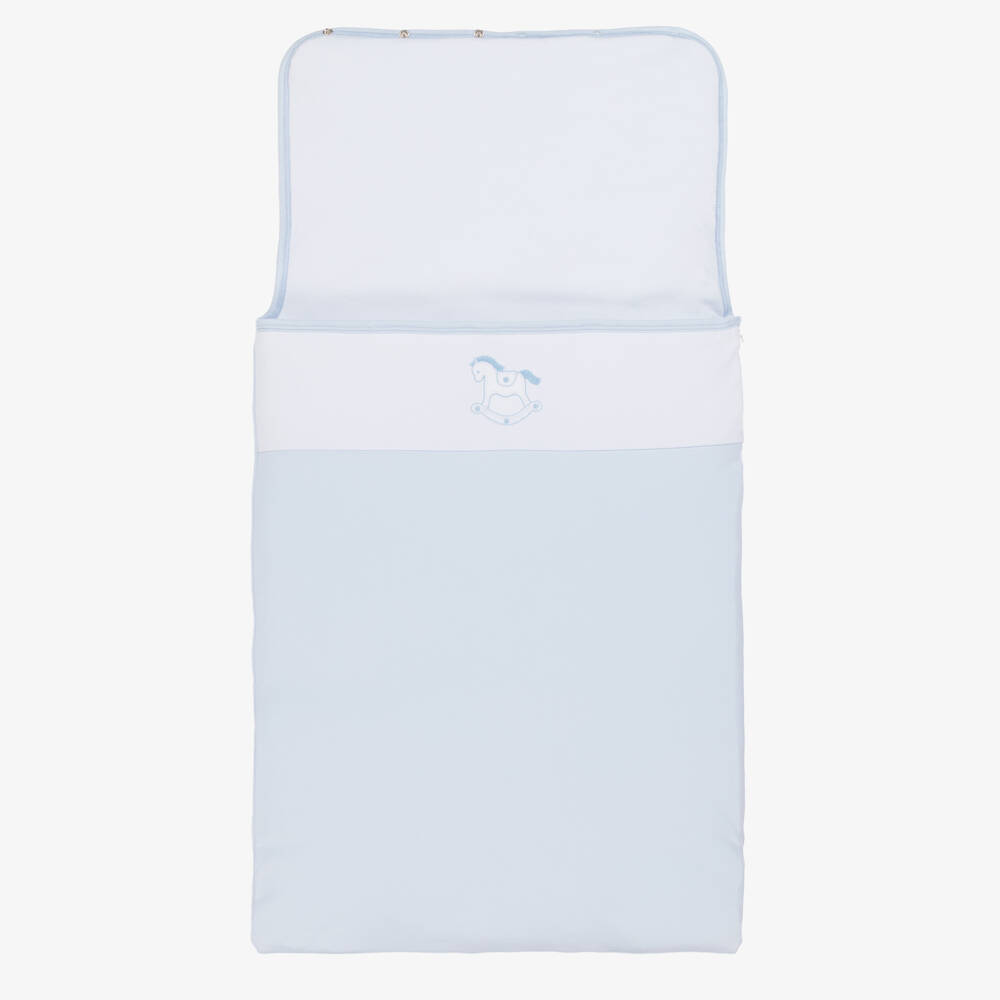 Kissy Kissy-Blue Pima Cotton Riding Rockers Baby Nest | Childrensalon Outlet