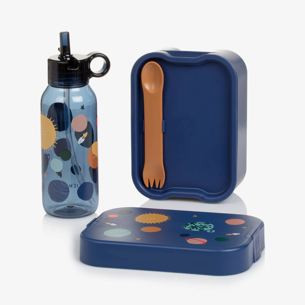 Liewood-Blue Planet Print Chelsey Lunchbox Set | Childrensalon Outlet