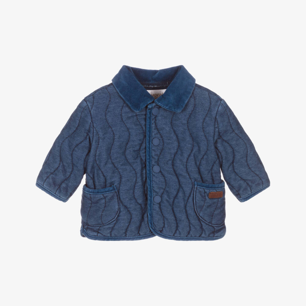 Mayoral Newborn-Blue Quilted Denim Baby Jacket | Childrensalon Outlet