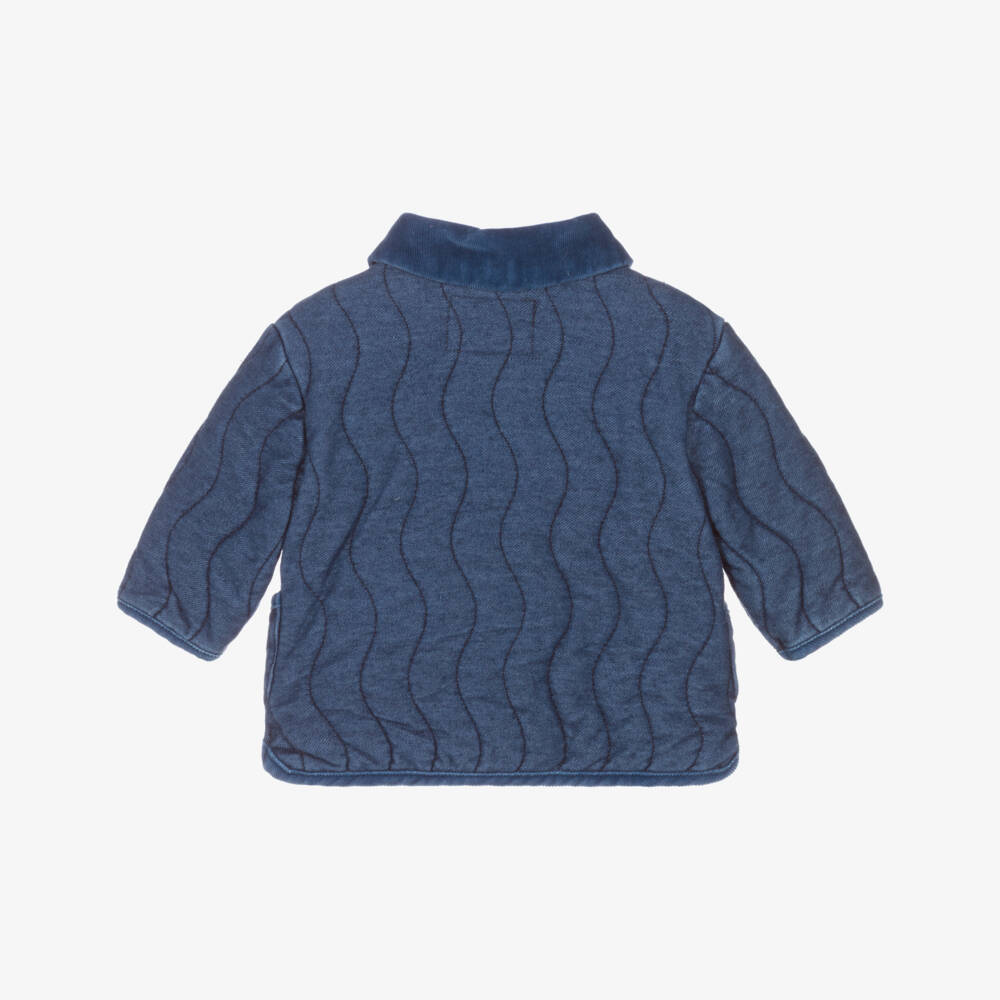 Mayoral Newborn-Blue Quilted Denim Baby Jacket | Childrensalon Outlet