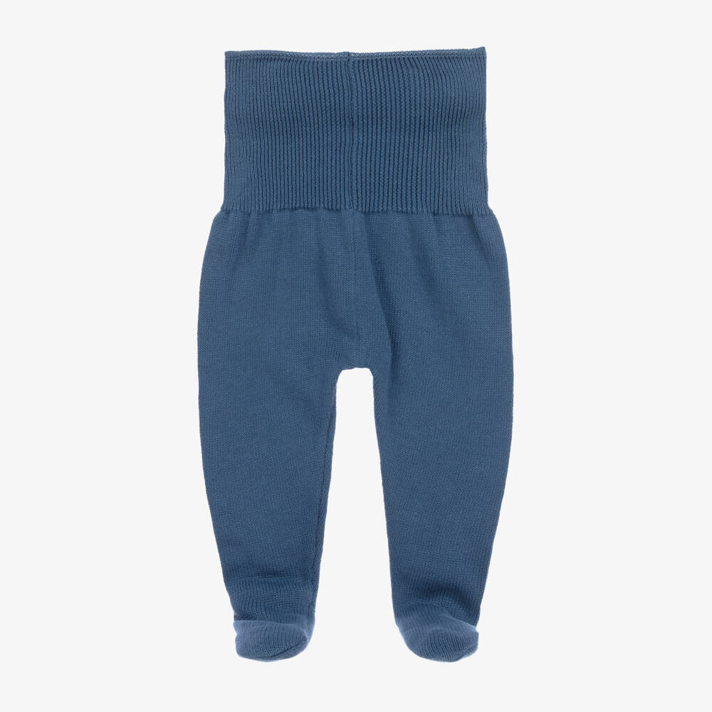 Minutus-Blue Stripe Cotton Knit 2 Piece Babygrow | Childrensalon Outlet