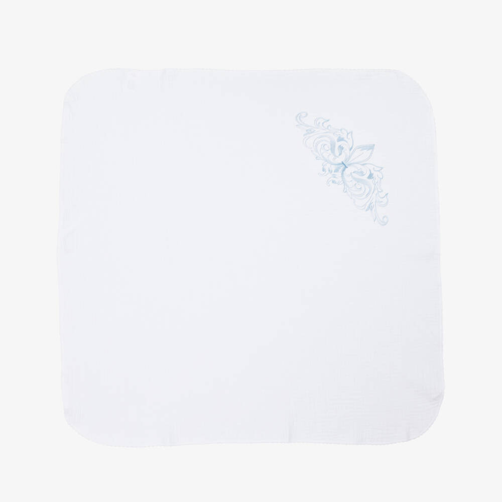 Sofija-Blue & White Muslin Cloths (2 Pack) | Childrensalon Outlet