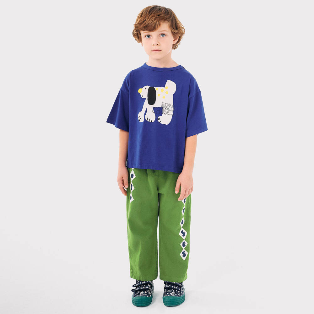 Bobo Choses-Boys Blue Dog Pattern Tee | Childrensalon Outlet