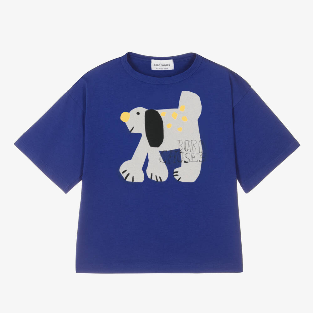 Bobo Choses-Boys Blue Dog Pattern Tee | Childrensalon Outlet