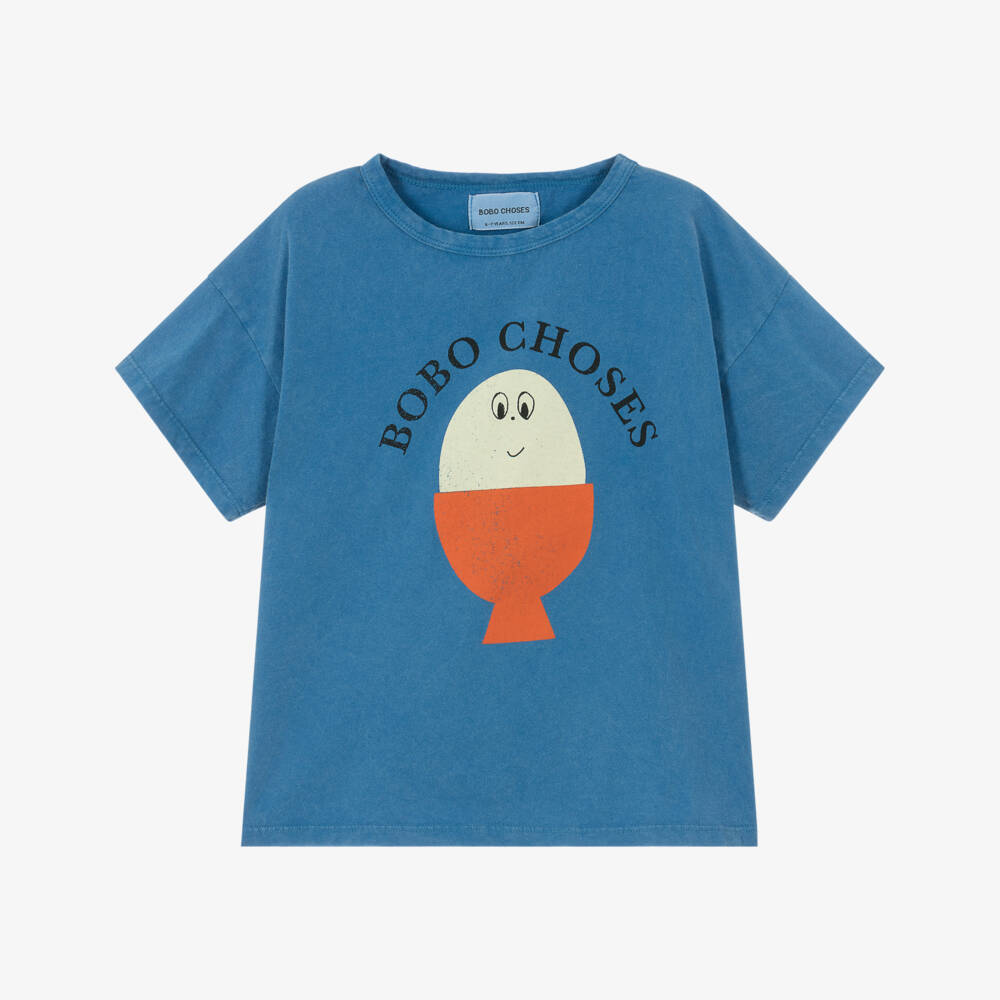 Bobo Choses-Boys Blue Organic Egg Tee | Childrensalon Outlet