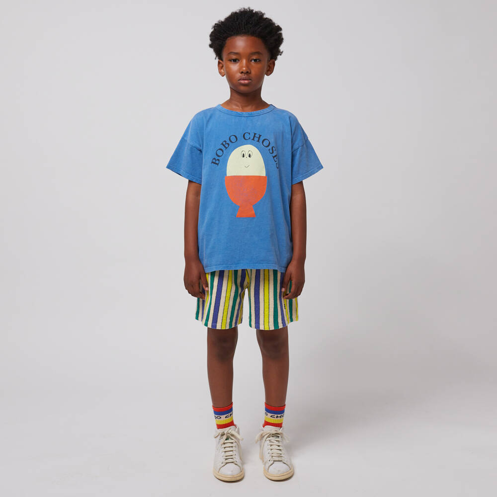 Bobo Choses-Boys Blue Organic Egg Tee | Childrensalon Outlet