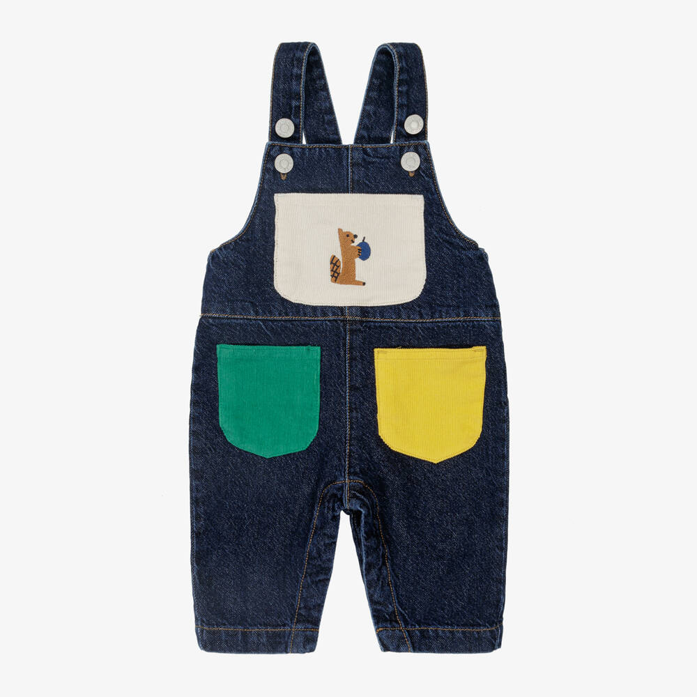 Bobo Choses-Boys Blue Patchwork Dungarees | Childrensalon Outlet