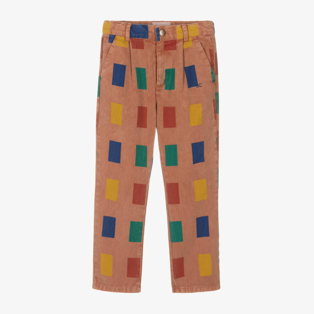 Bobo Choses-Boys Brown Colourful Block Trousers | Childrensalon Outlet