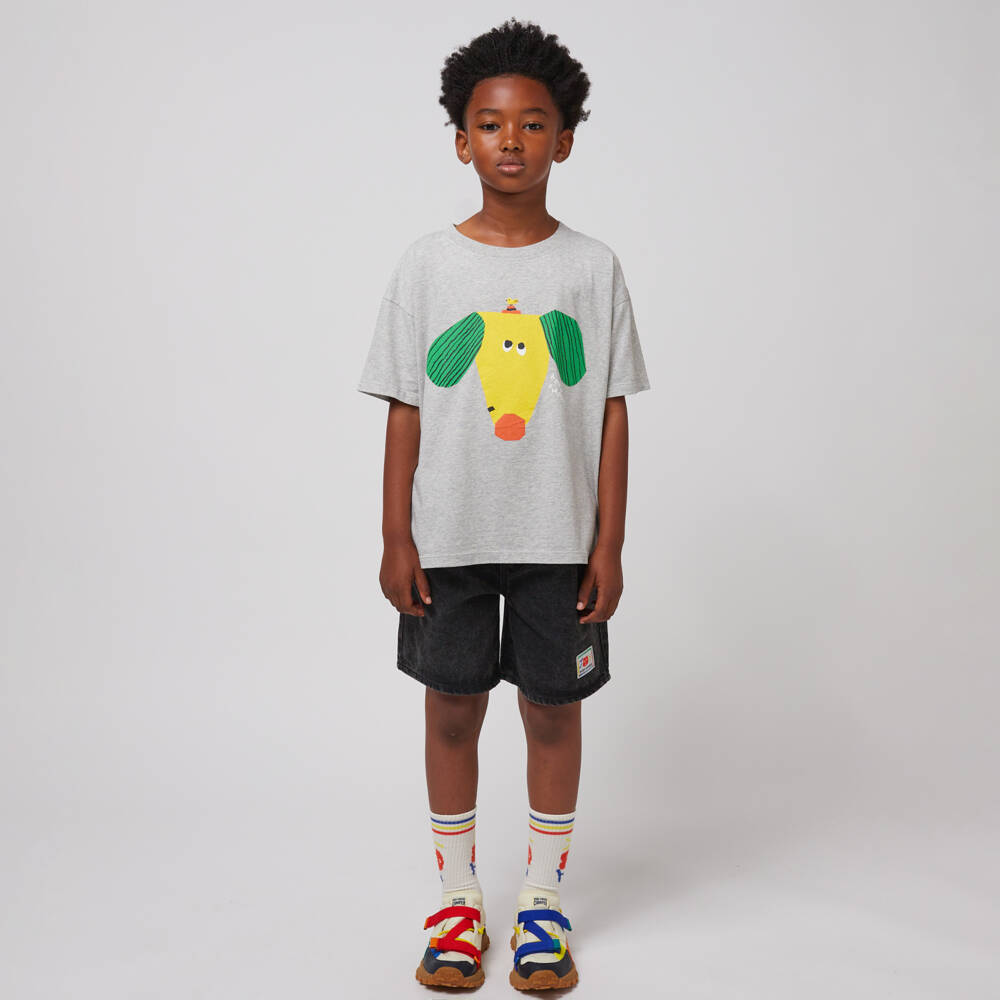Bobo Choses-Boys Charcoal Denim Relaxed Shorts | Childrensalon Outlet