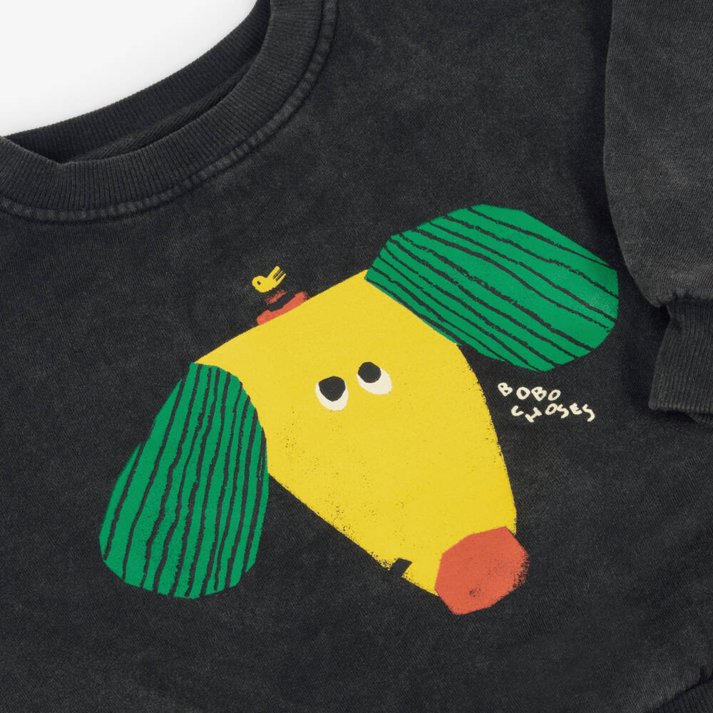 Bobo Choses-Boys Charcoal Organic Cotton Pullover | Childrensalon Outlet