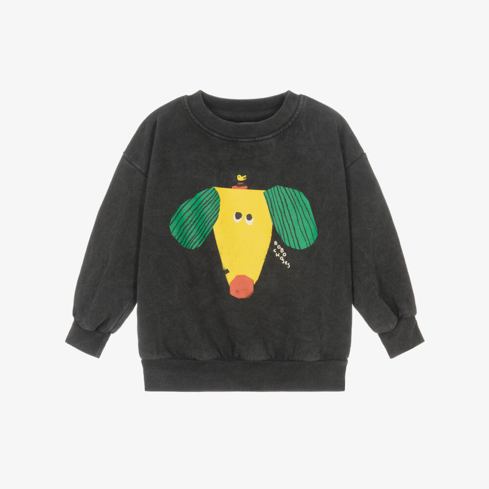 Bobo Choses-Boys Charcoal Organic Cotton Pullover | Childrensalon Outlet