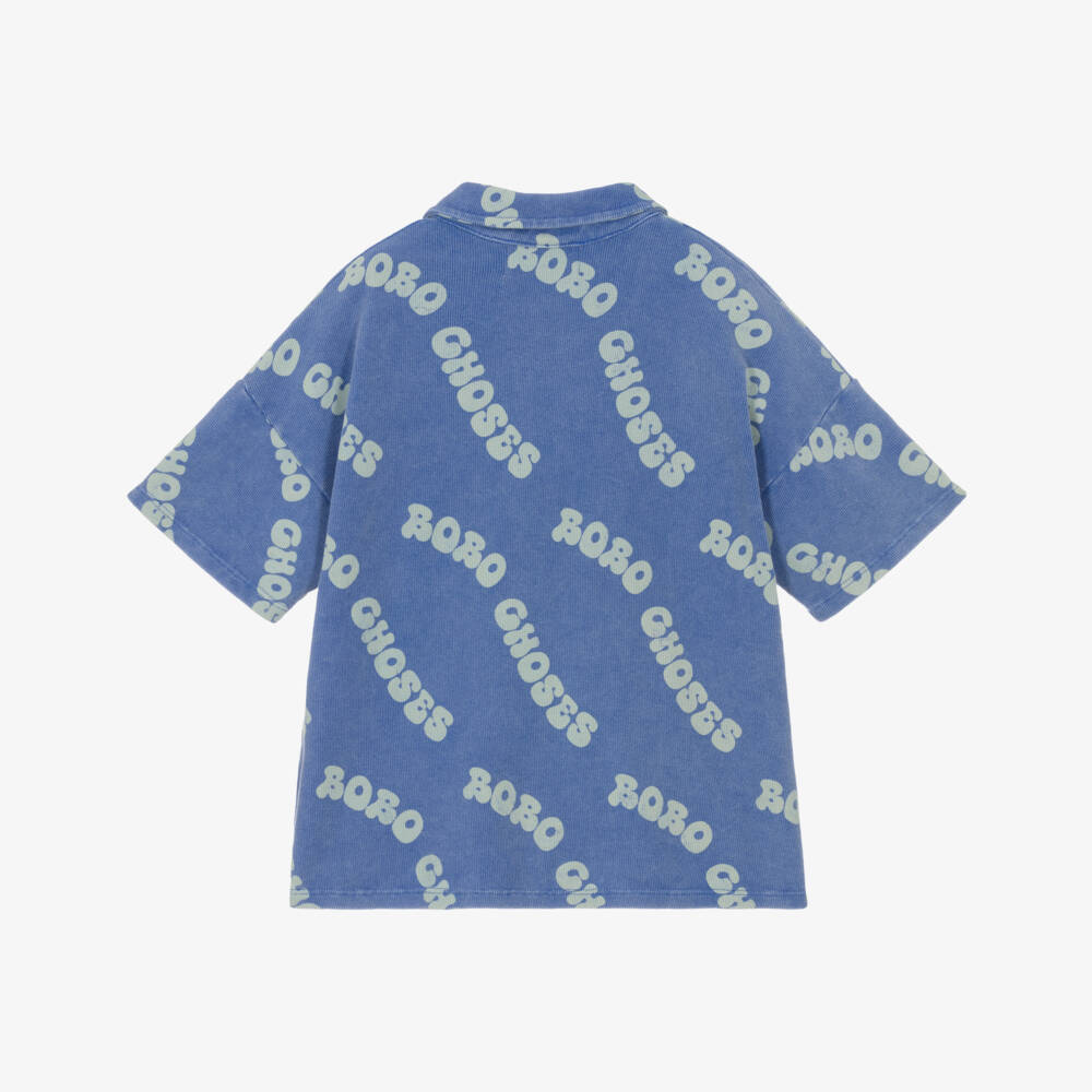 Bobo Choses-Boys Classic Blue Cotton Polo | Childrensalon Outlet