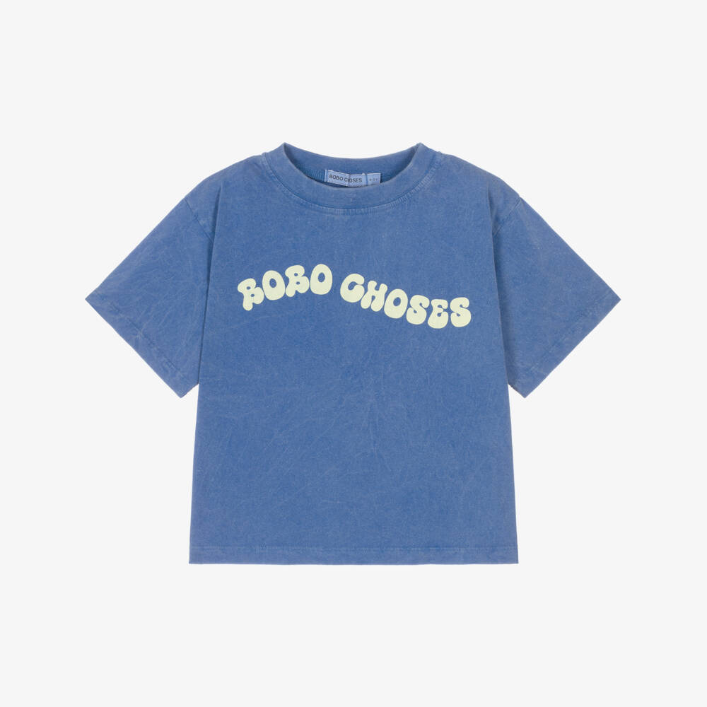 Bobo Choses-Boys Cornflower Cotton Tee Delight | Childrensalon Outlet