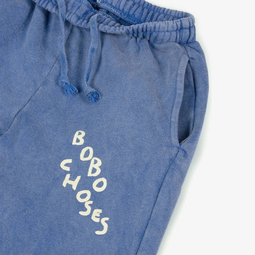 Bobo Choses-Boys Faded Blue Cotton Joggers | Childrensalon Outlet