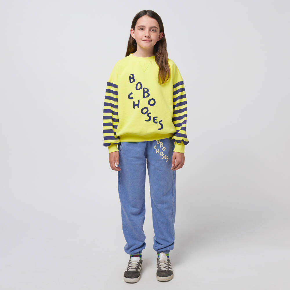 Bobo Choses-Boys Faded Blue Cotton Joggers | Childrensalon Outlet