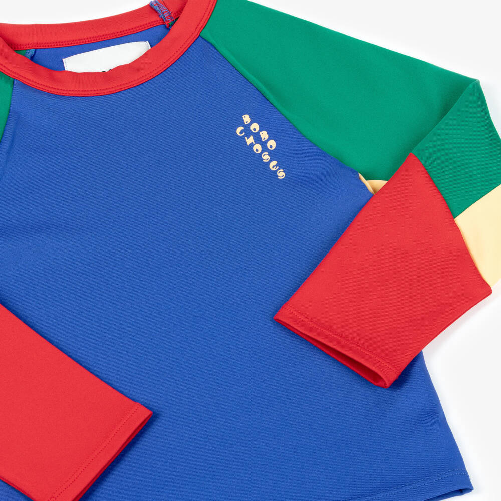 Bobo Choses-Boys & Girls Blue & Green Colourblock Base Layer Top | Childrensalon Outlet