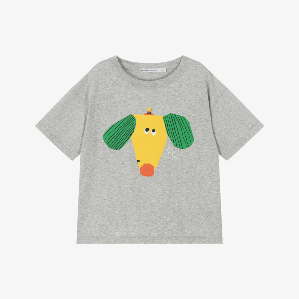 Bobo Choses-Boys Grey Happy Pup Tee | Childrensalon Outlet