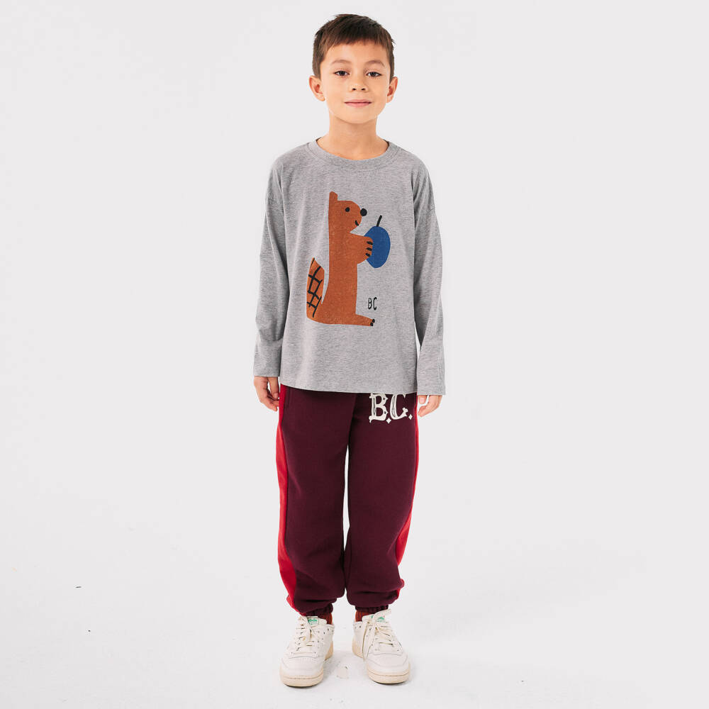Bobo Choses-Boys Grey Squirrel Cotton Tee | Childrensalon Outlet