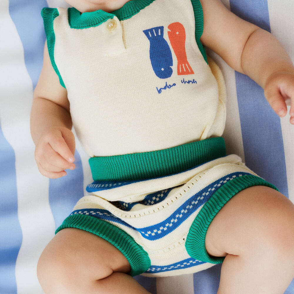 Bobo Choses-Boys Ivory & Green Summer Ensemble | Childrensalon Outlet