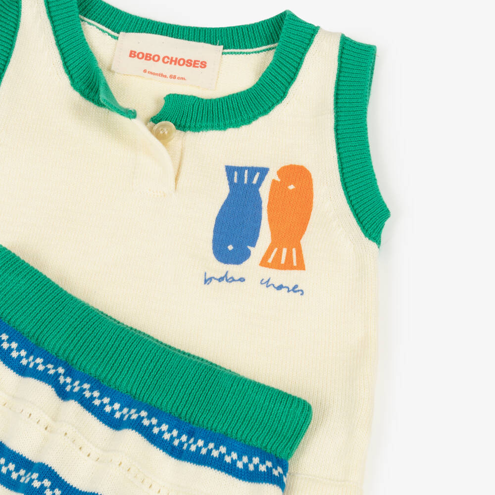 Bobo Choses-Boys Ivory & Green Summer Ensemble | Childrensalon Outlet
