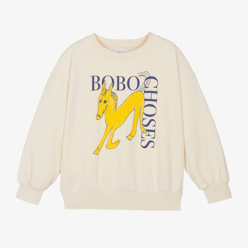 Bobo Choses-Boys Ivory Horse Graphic Sweatshirt | Childrensalon Outlet