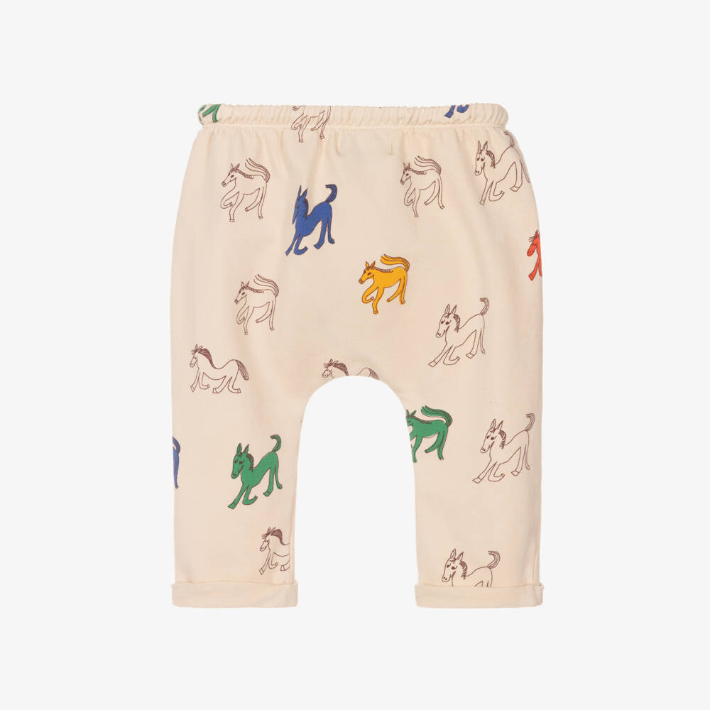 Bobo Choses-Boys Ivory Horse Pattern Joggers | Childrensalon Outlet