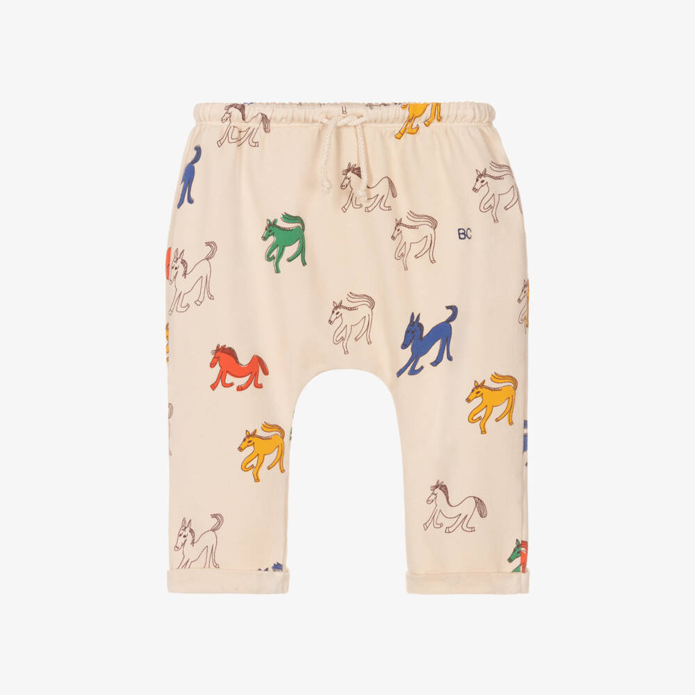 Bobo Choses-Boys Ivory Horse Pattern Joggers | Childrensalon Outlet