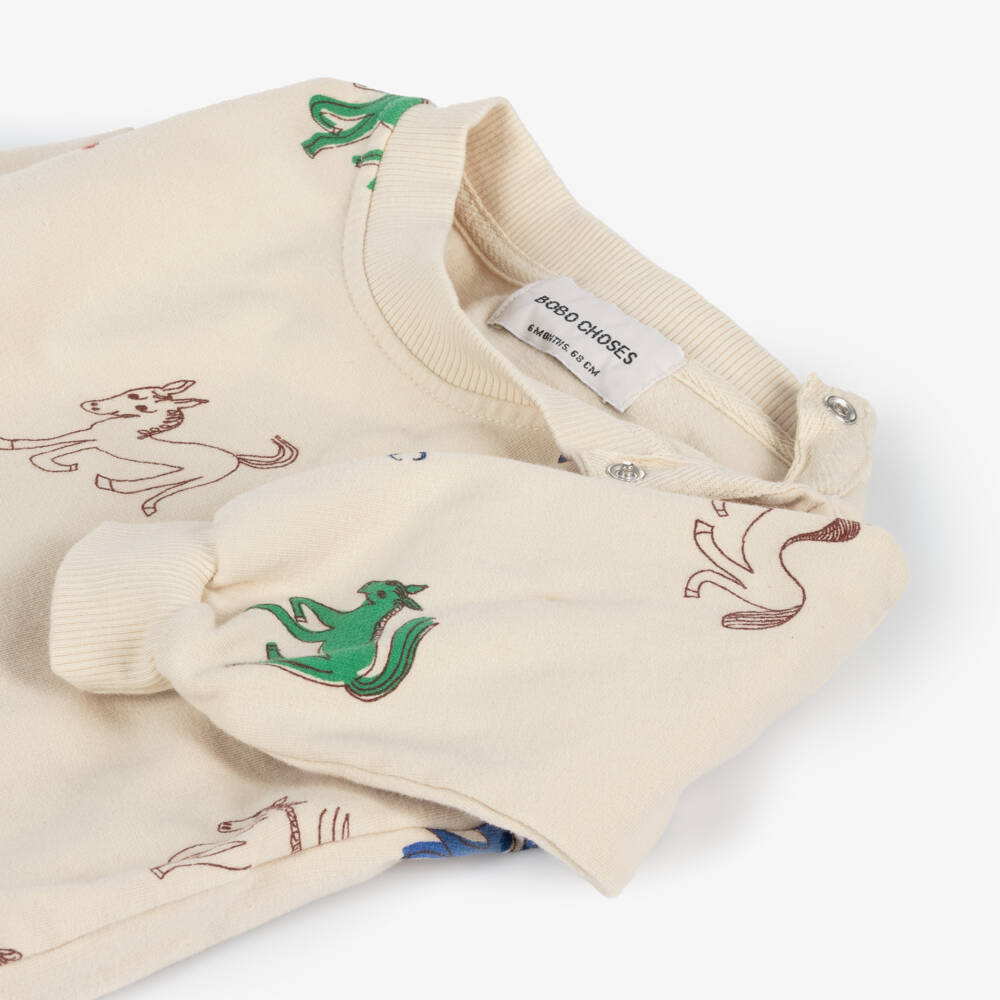 Bobo Choses-Boys Ivory Organic Sweatshirt | Childrensalon Outlet