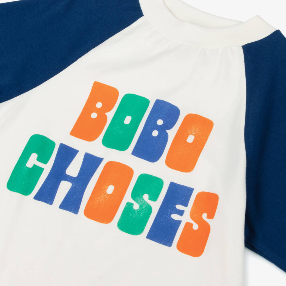 Bobo Choses-Boys Ivory Raglan Cotton Tee | Childrensalon Outlet