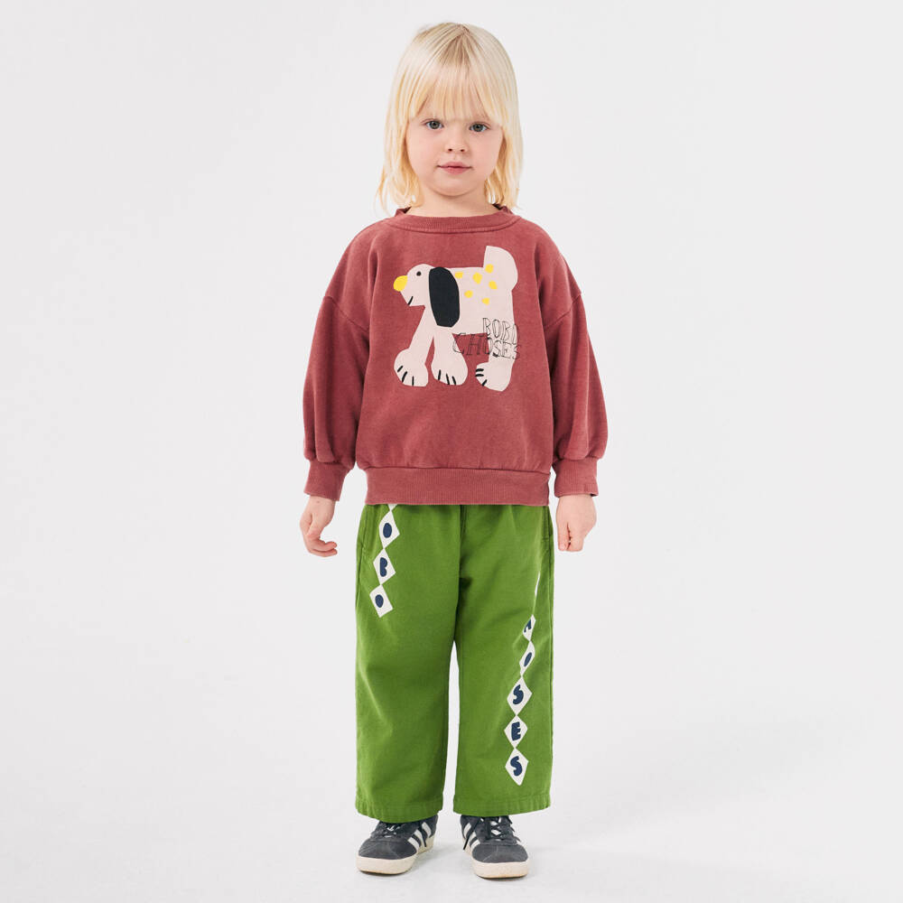 Bobo Choses-Boys Maroon Dog Motif Jumper | Childrensalon Outlet