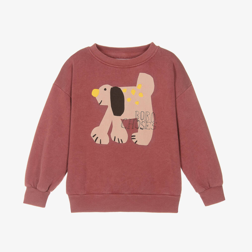Bobo Choses-Boys Maroon Dog Motif Jumper | Childrensalon Outlet