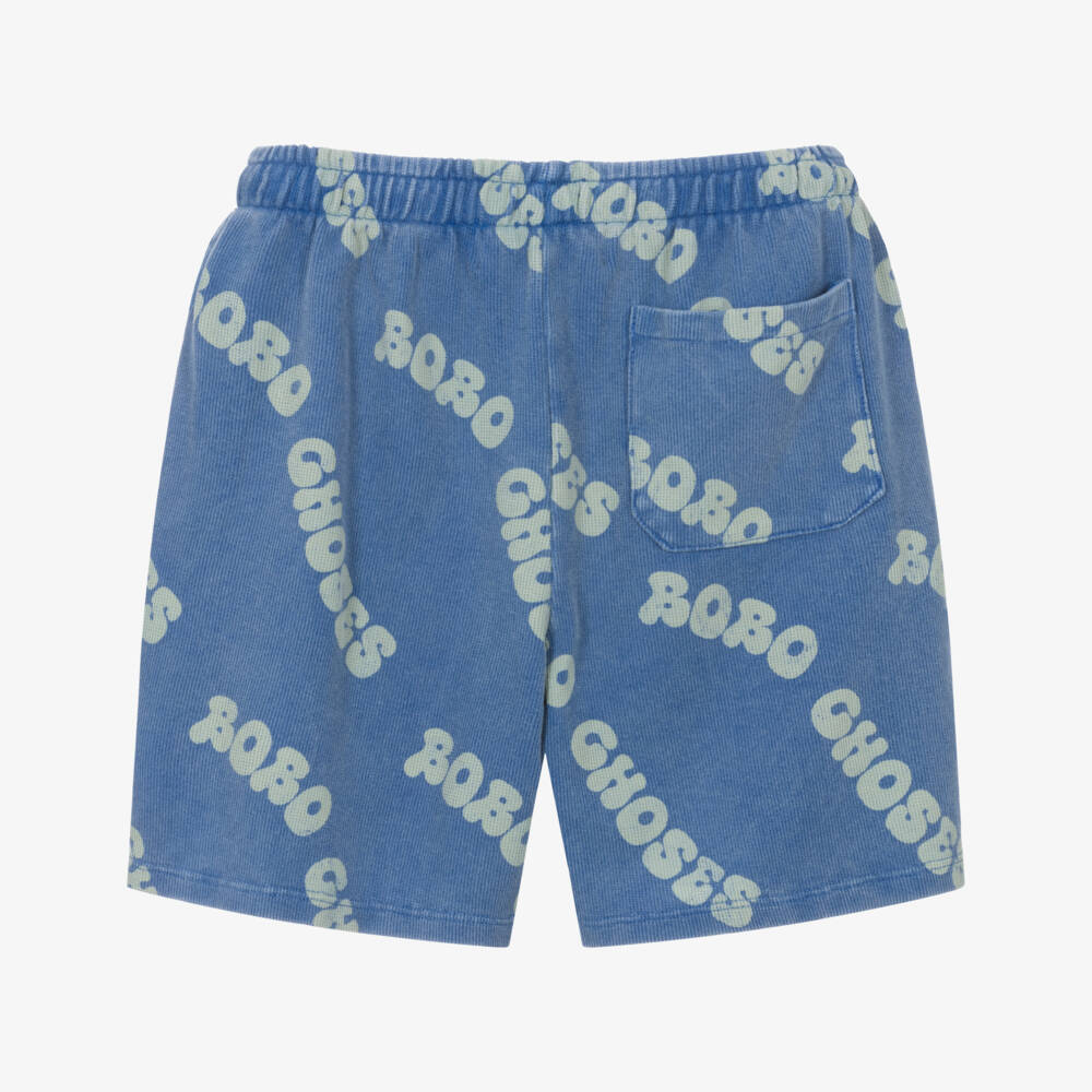 Bobo Choses-Boys Organic Blue Jersey Shorts | Childrensalon Outlet