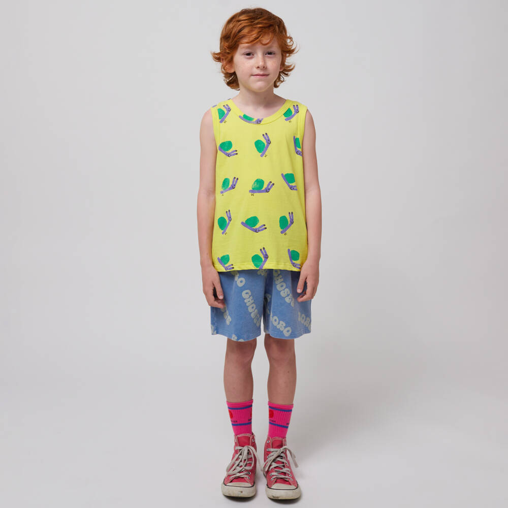 Bobo Choses-Boys Organic Blue Jersey Shorts | Childrensalon Outlet