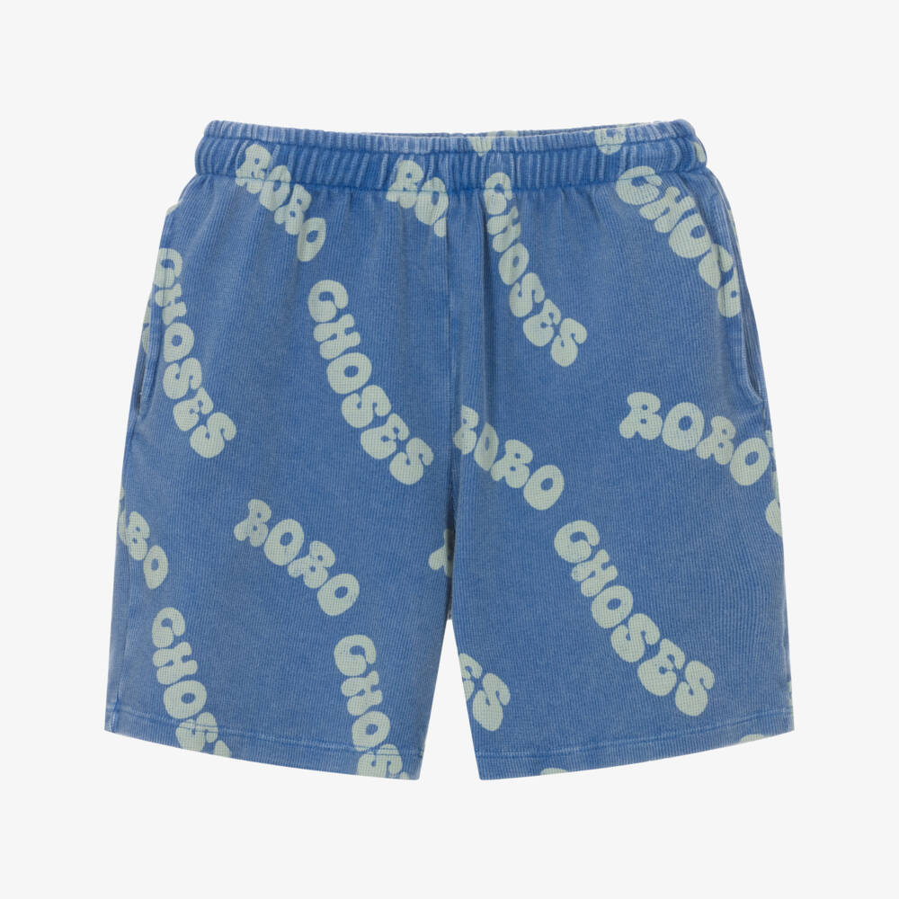 Bobo Choses-Boys Organic Blue Jersey Shorts | Childrensalon Outlet
