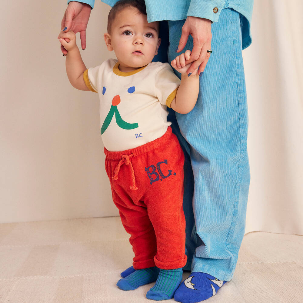 Bobo Choses-Boys Red Terry Cotton Joggers | Childrensalon Outlet