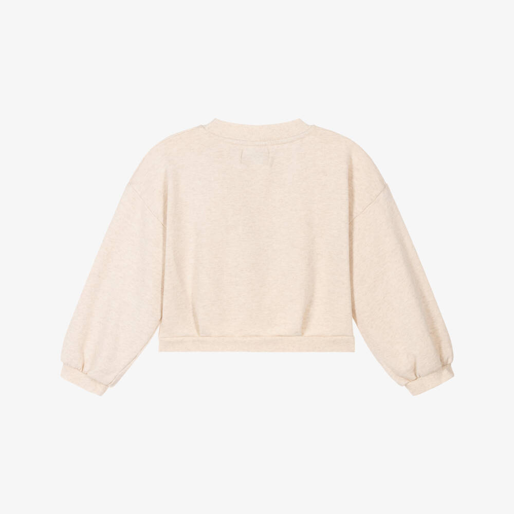 Bobo Choses-Girls Beige Sunflower Cotton Pullover | Childrensalon Outlet