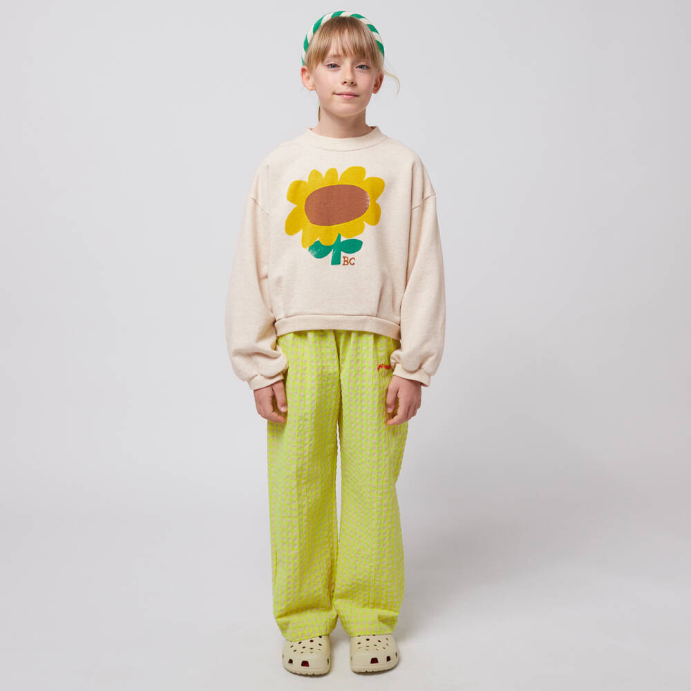 Bobo Choses-Girls Beige Sunflower Cotton Pullover | Childrensalon Outlet