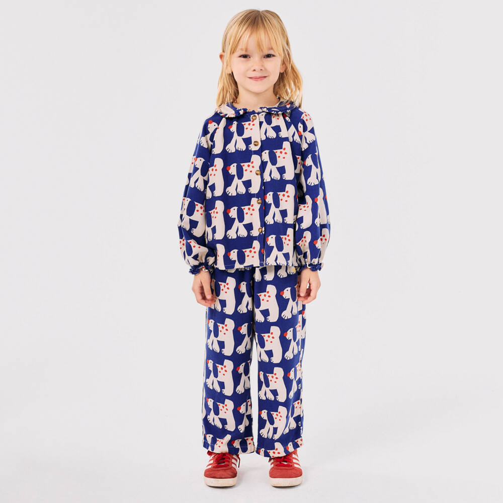 Bobo Choses-بلوزة فيسكوز وقطن لون أزرق | Childrensalon Outlet