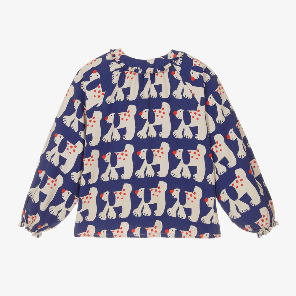 Bobo Choses-بلوزة فيسكوز وقطن لون أزرق | Childrensalon Outlet