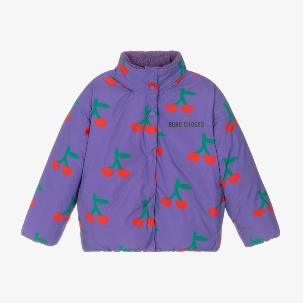 Bobo Choses-Girls Cherry Print Padded Jacket | Childrensalon Outlet
