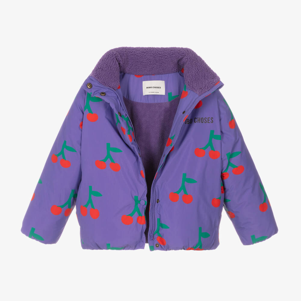 Bobo Choses-Girls Cherry Print Padded Jacket | Childrensalon Outlet